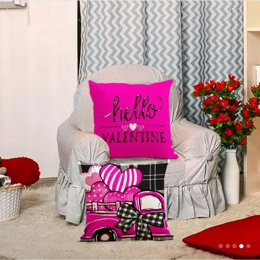 Unisex Unbranded Pillowcase Set Valentine's Day Pink